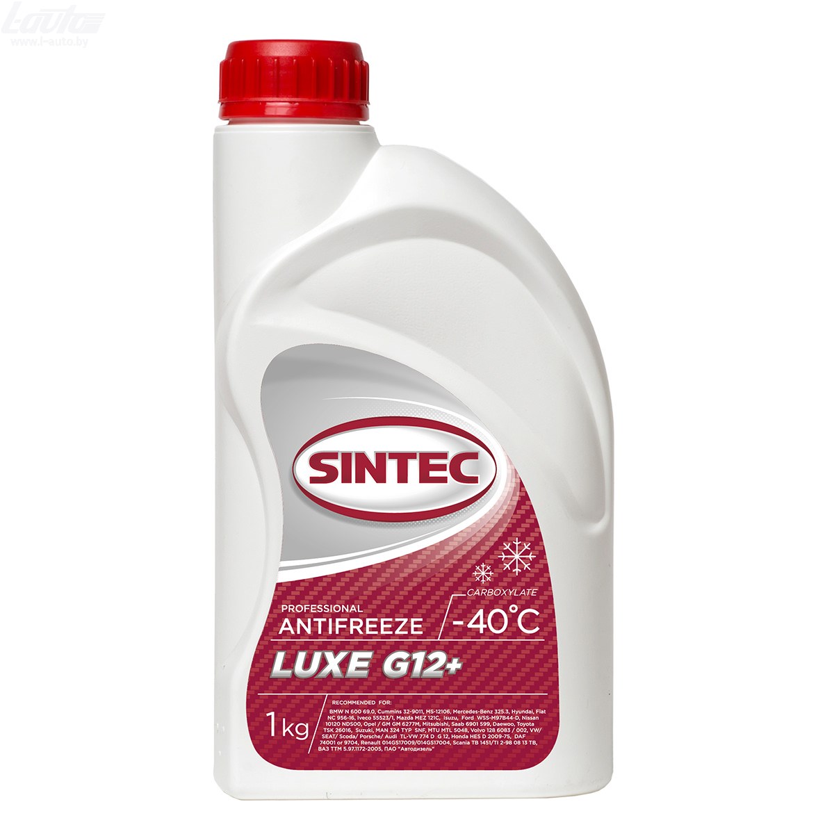 Антифриз SINTEC G12+ LUXE (-40) 1кг 0,87л красный 613500