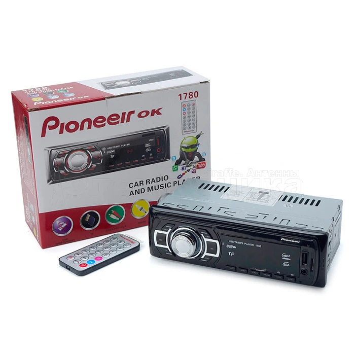 Автомагнитола Pioneer евро разъём, встроенный Bluetooth