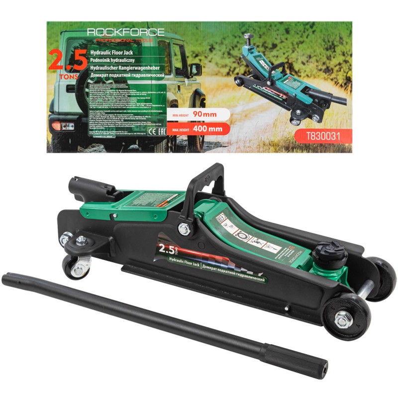 Домкрат подкатной гидравлический 2.5 т, 90-400 мм RockForce RF-T830031