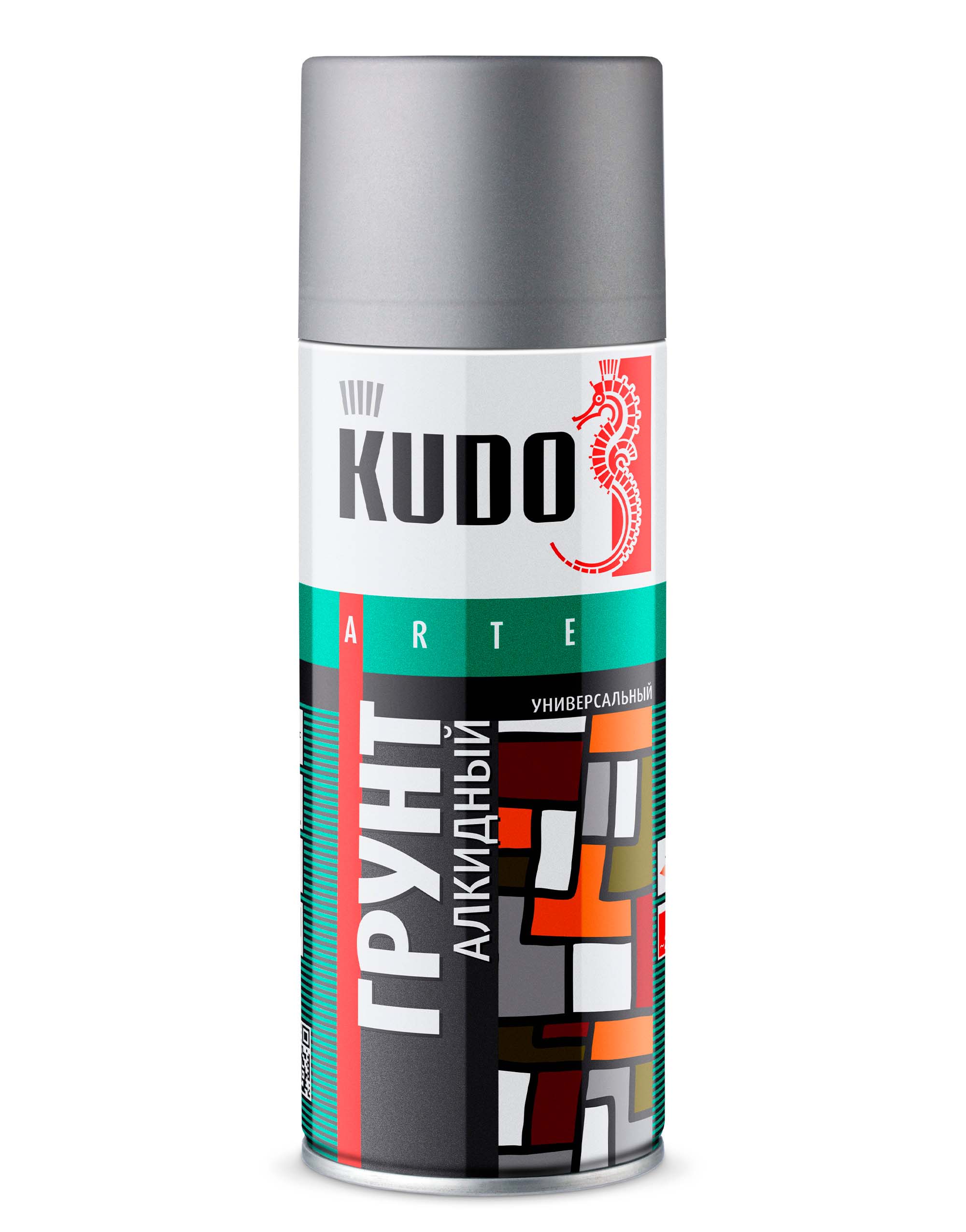 Грунт алкидный серый KUDO (520МЛ) KU-2001