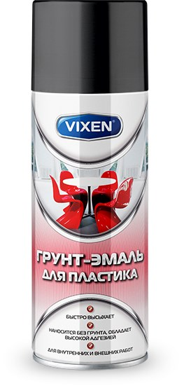 Грунт-эмаль для пластика чёрный матовый (RAL9005) 520мл аэрозоль