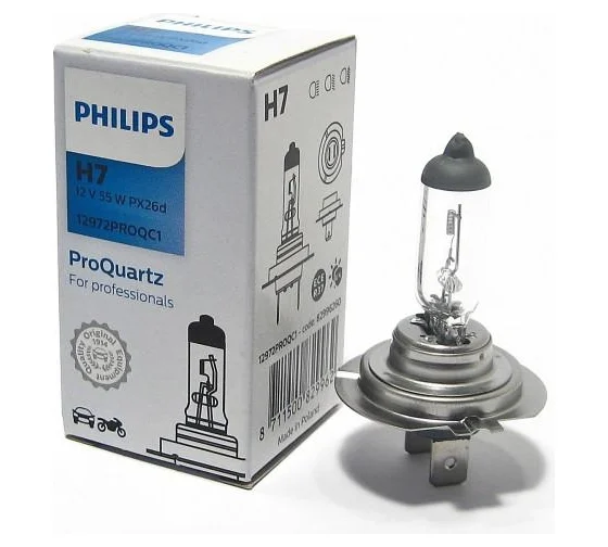 Лампа галогенная PHILIPS H7 12V 55W (PX26D) 12972PROQC1