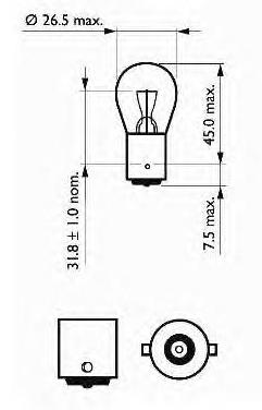 Лампа накаливания BA15s (12v 21w) L14521