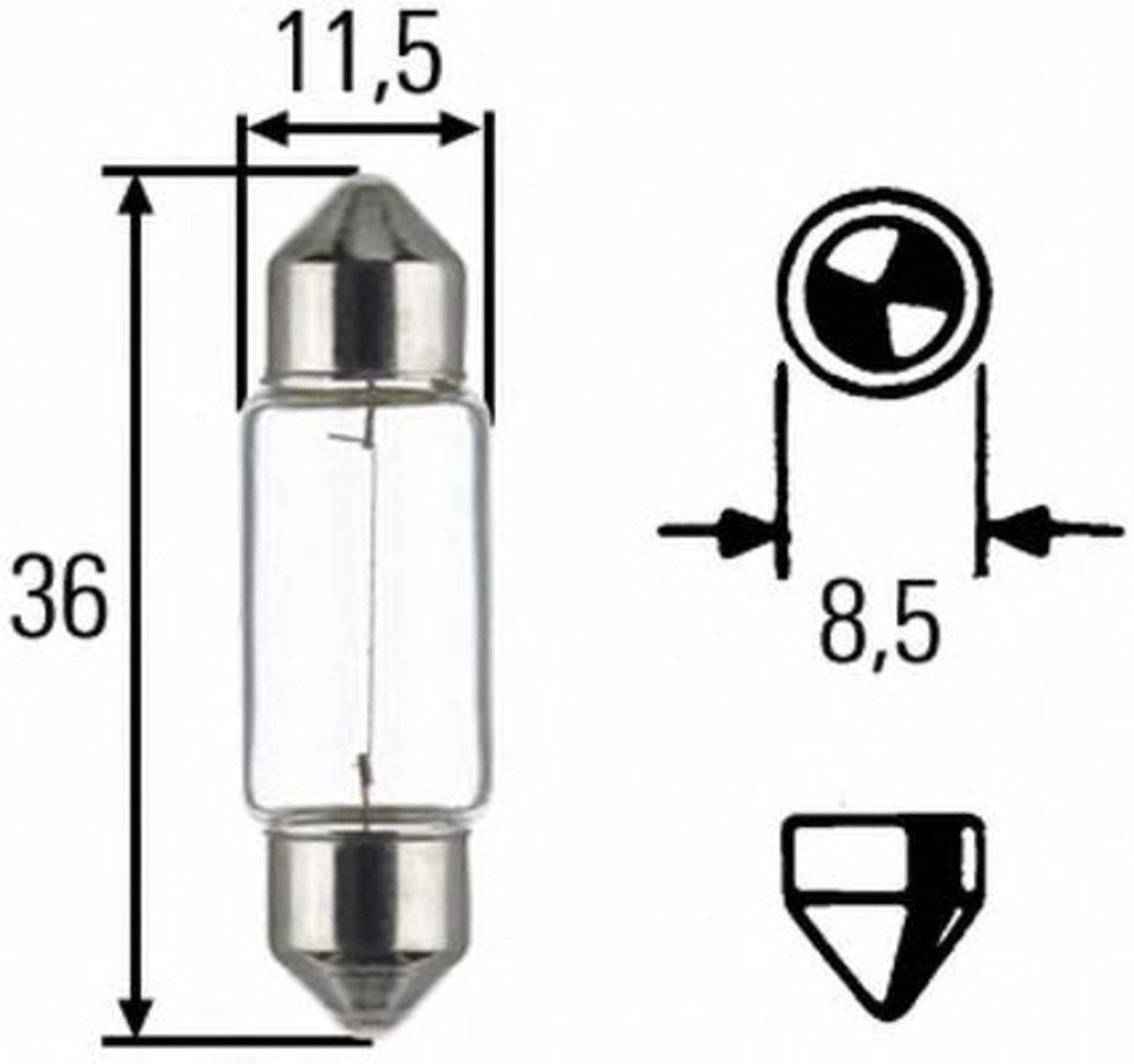 Лампа накаливания L=36mm PL3501