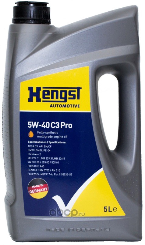 Масло моторное Hengst 5W40 C3 PRO 5л