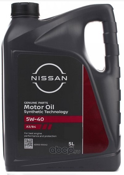 Масло моторное Nissan 5W40 5л SN/CF A3/B4 (EU)