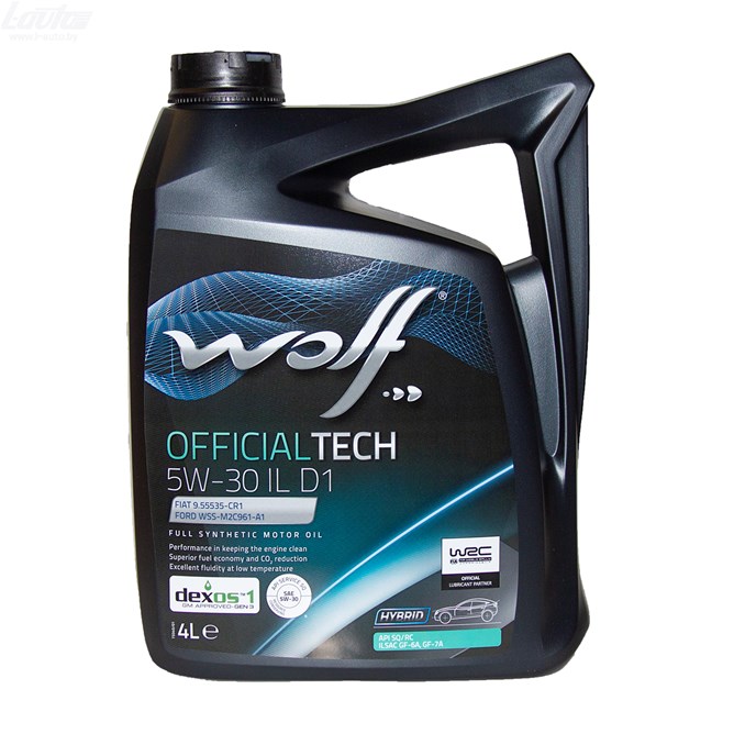 Масло моторное WOLF OFFICIALTECH 5W-30 IL D1 ILSAC GF-6A 4 л масло моторное (PN 1054587) ЗАМЕНА 16175/4
