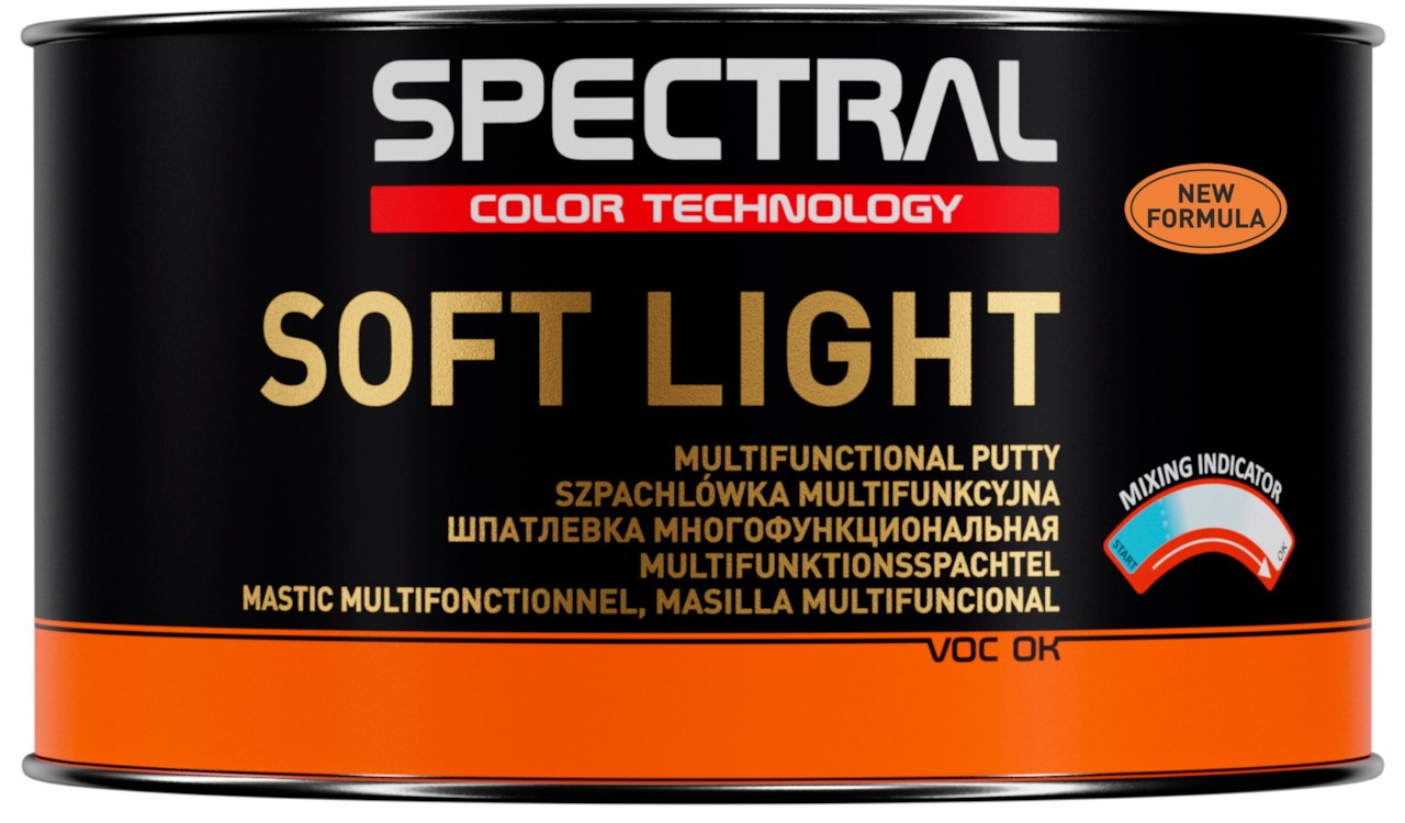 NOVOL SPECTRAL Шпатлёвка SOFT LIGHT многофункциональная 1кг (c индикатором смешивания отверд.) 90014
