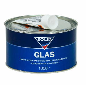SOLID GLASS Наполнительная шпатлевка усиленная стекловолокном полиэфирная 1 кг.