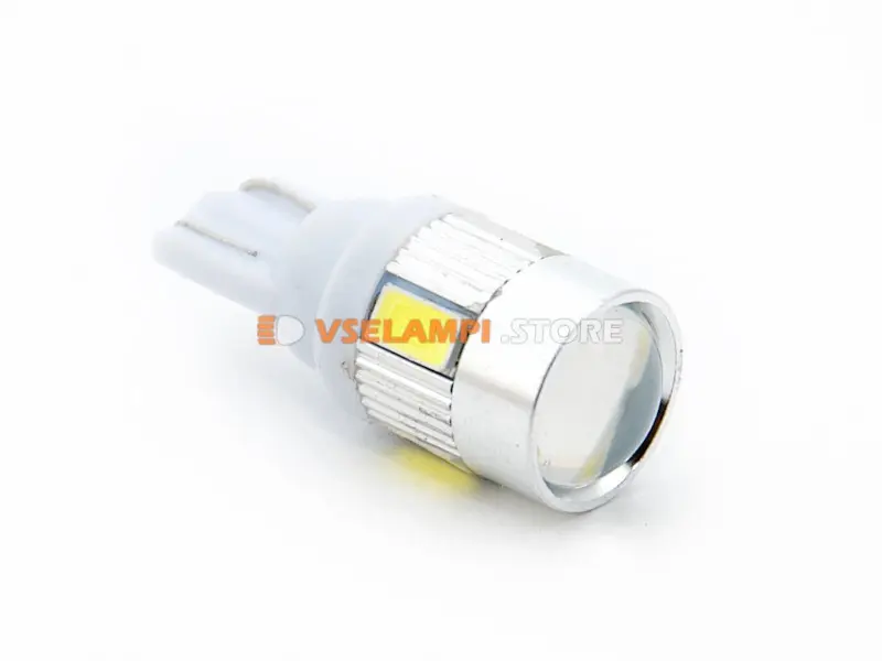 Светодиод 12v T10 W5W 6SMD б/ц линза